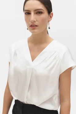 Discount Blouse 100% Soie Tatiana Ivoire Femme Blouses