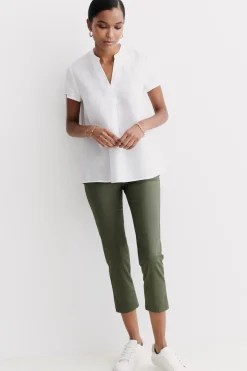 Cheap Blouse Kat 100% Lin Blanc Femme Chemises