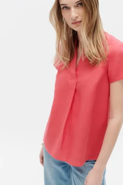Store Blouse Kat 100% Lin Femme Chemises