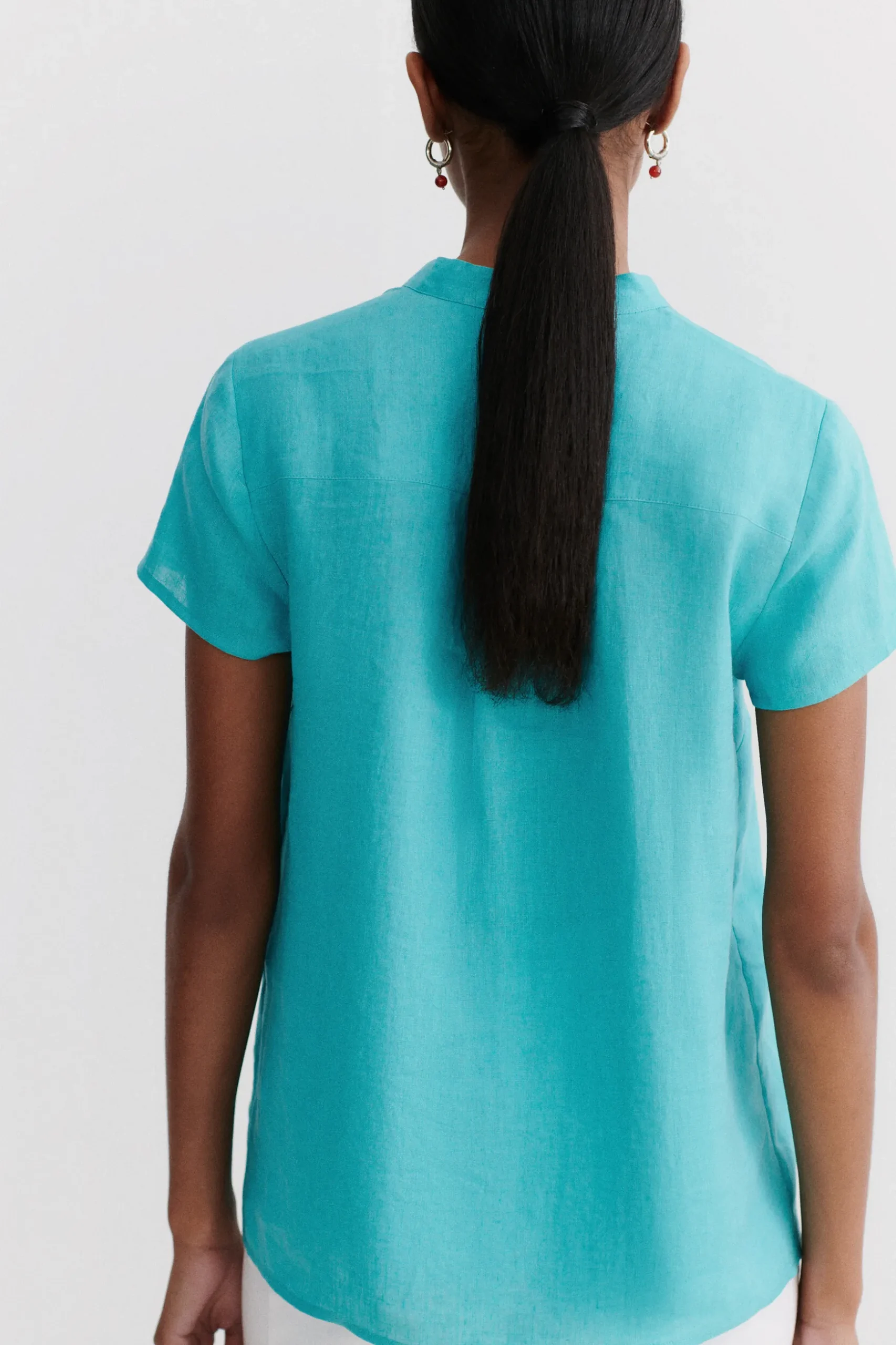 Flash Sale Blouse Kat 100% Lin Vert Emeraude Femme Chemises