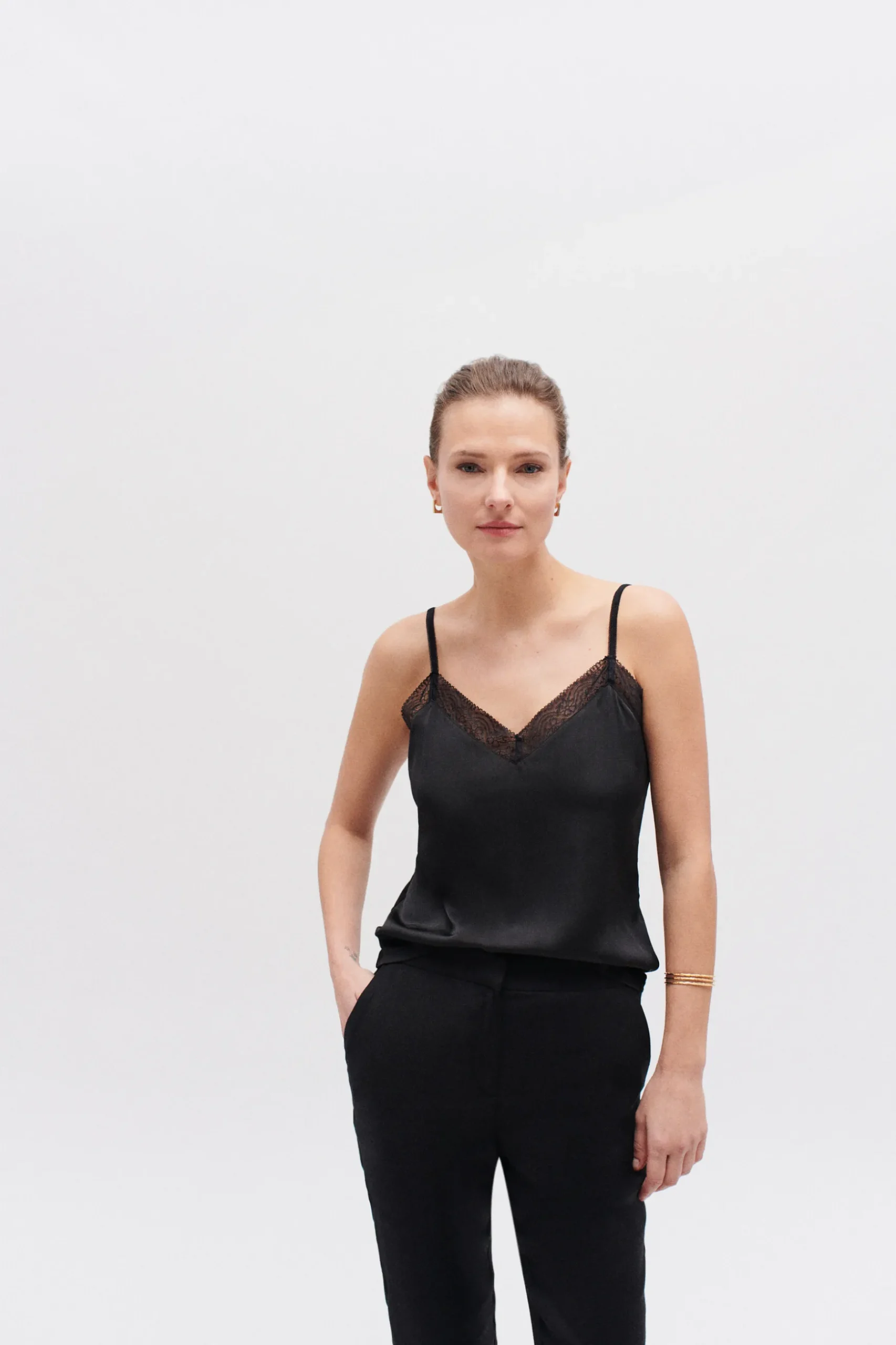 Discount Caraco Clea Noir Femme Tops Et T-Shirts