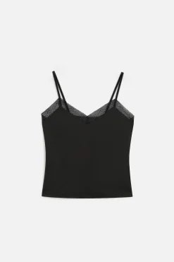 Discount Caraco Clea Noir Femme Tops Et T-Shirts