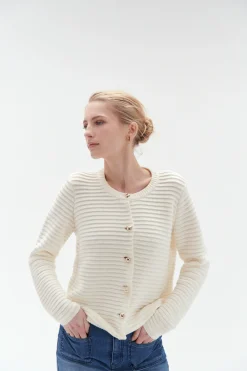 Cheap Cardigan Cecilia A Boutons Dores Femme Gilets