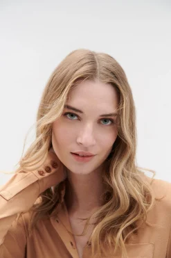 New Chemise Albi En Jersey Camel Femme Chemises