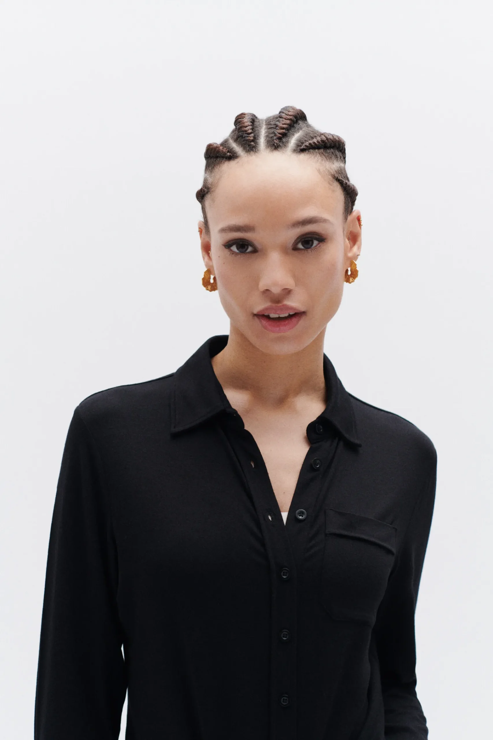 Outlet Chemise Albi En Jersey Noir Femme Chemises