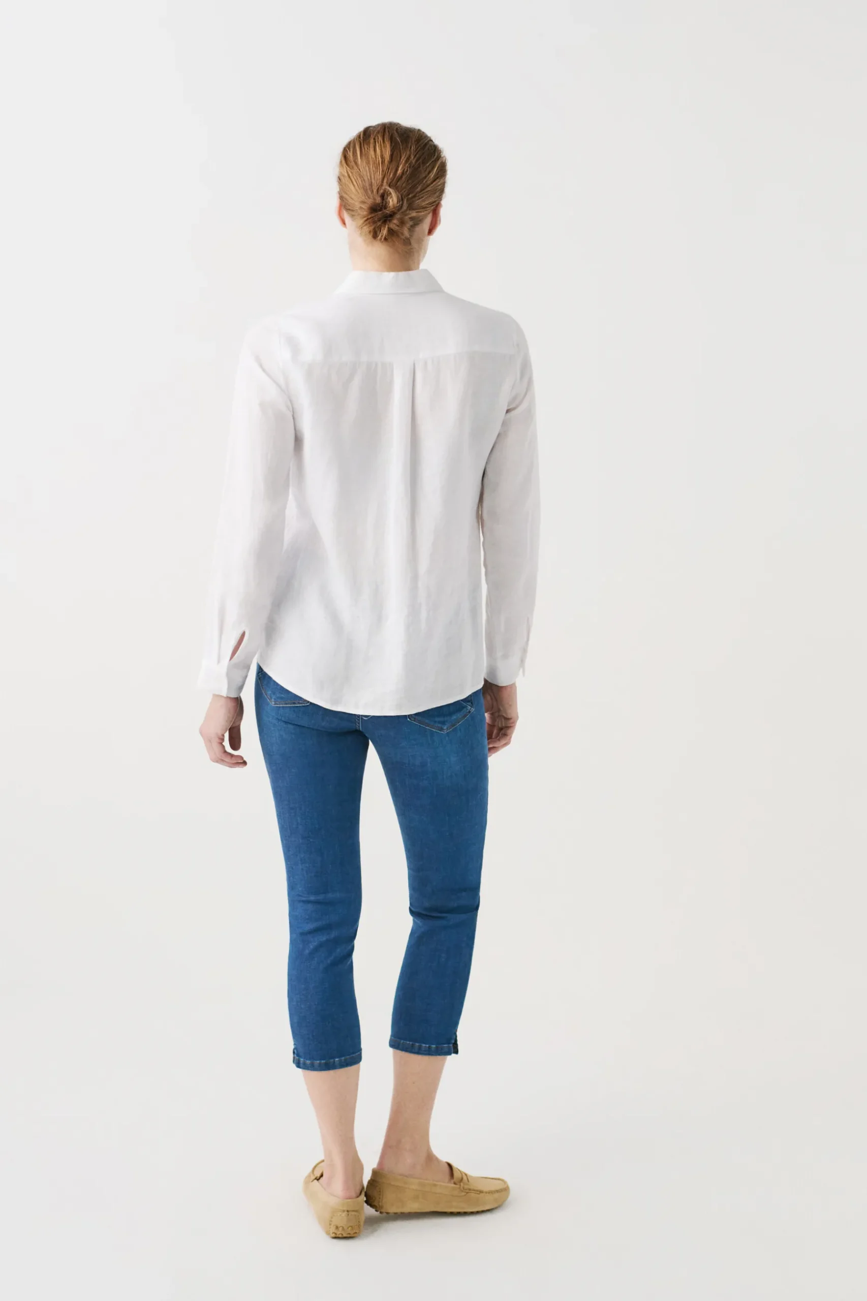 Sale Chemise Brenda 100% Lin Blanc Femme Chemises