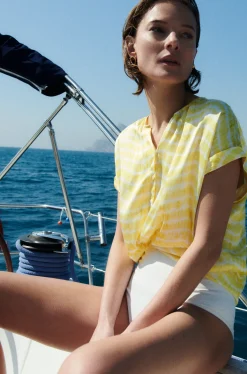 Sale Chemise Colombes Jaune Femme Chemises