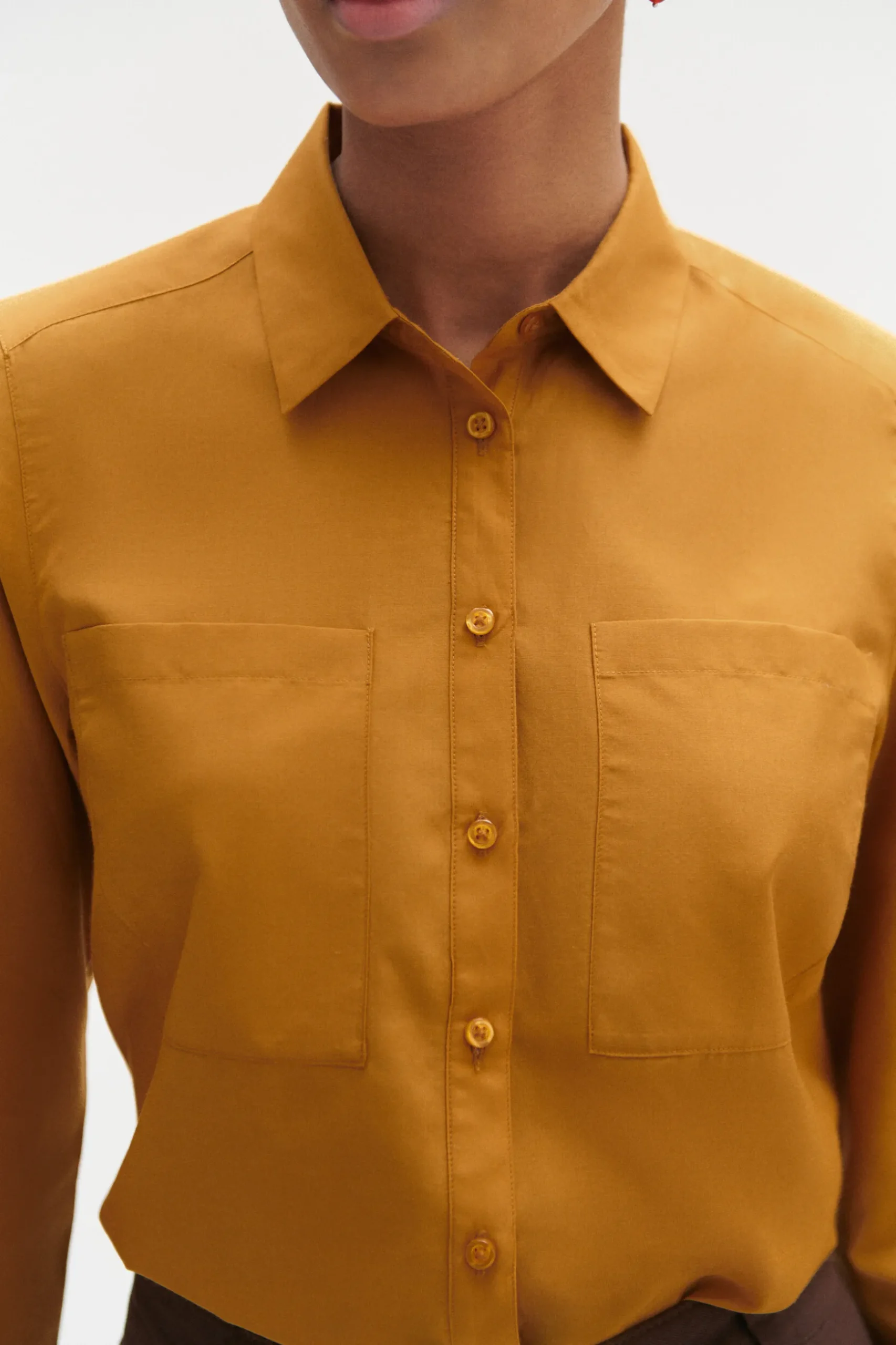 New Chemise Eden Jaune Moutarde Femme Chemises