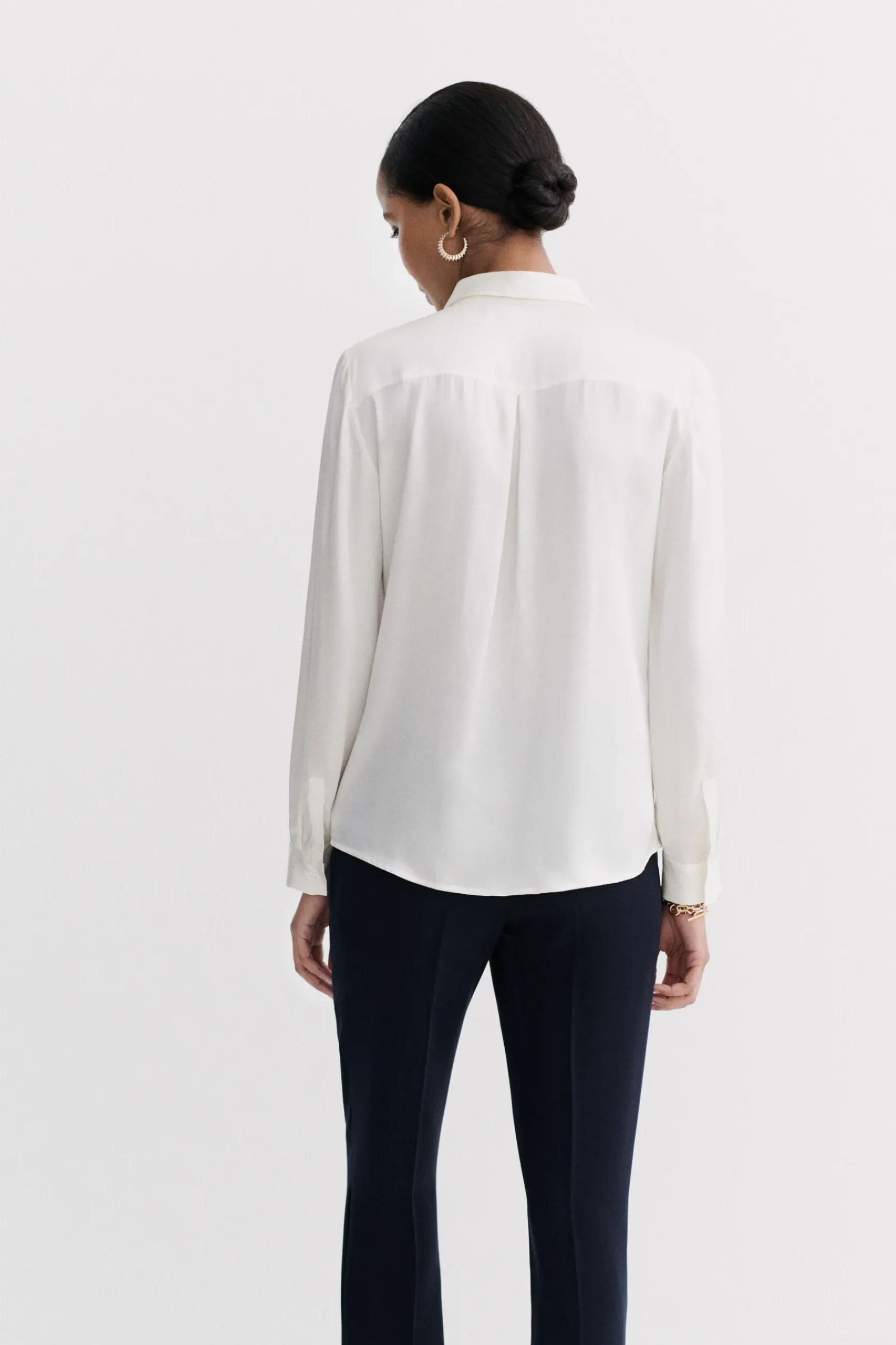 Online Chemise Jeanne B En Soie Ivoire Femme Chemises