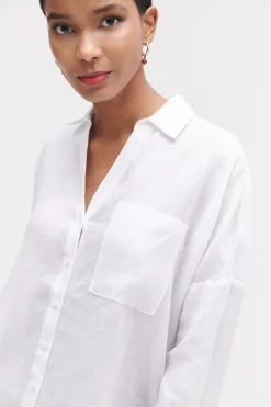 Best Sale Chemise Sandy Oversize 100% Lin Femme Chemises