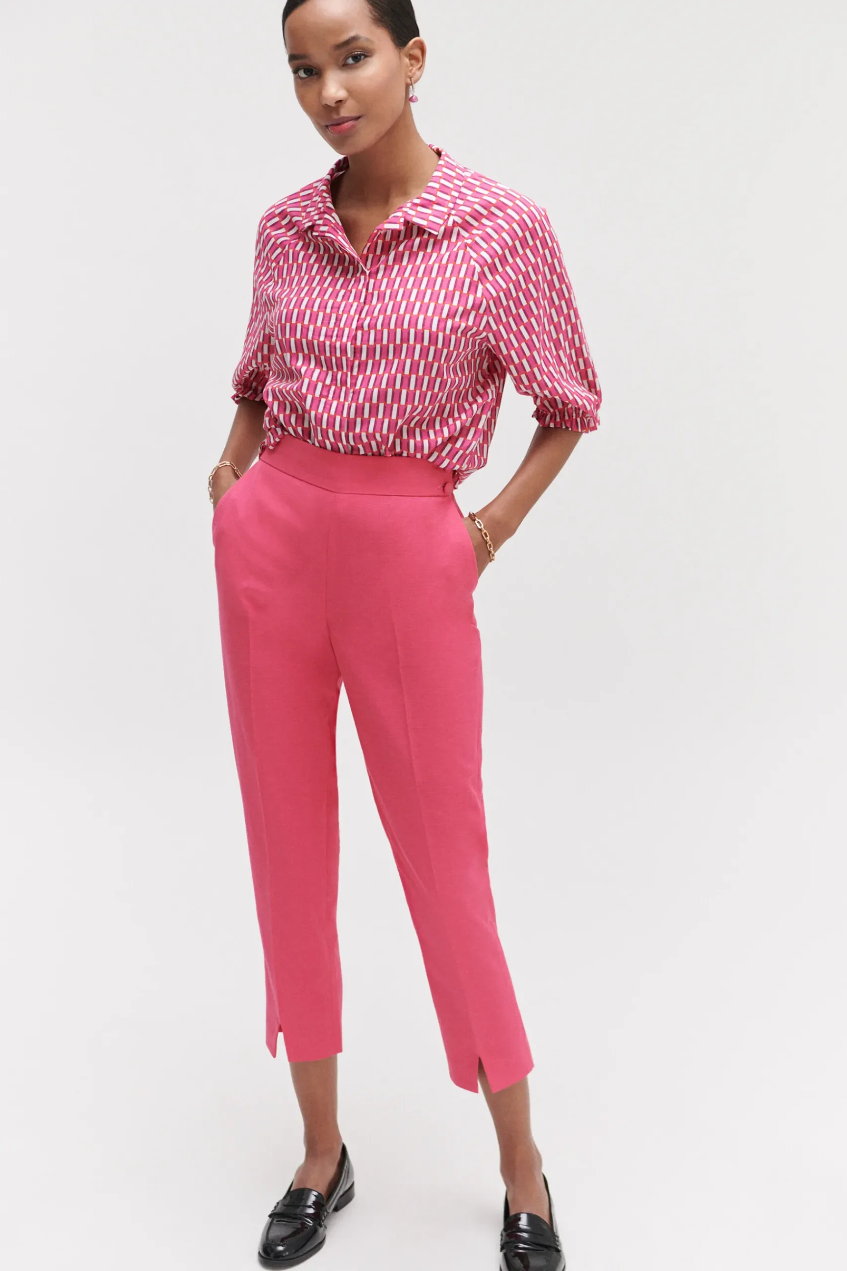 Sale Chemise Zebra A Motif Graphique Rose Fushia Femme Chemises