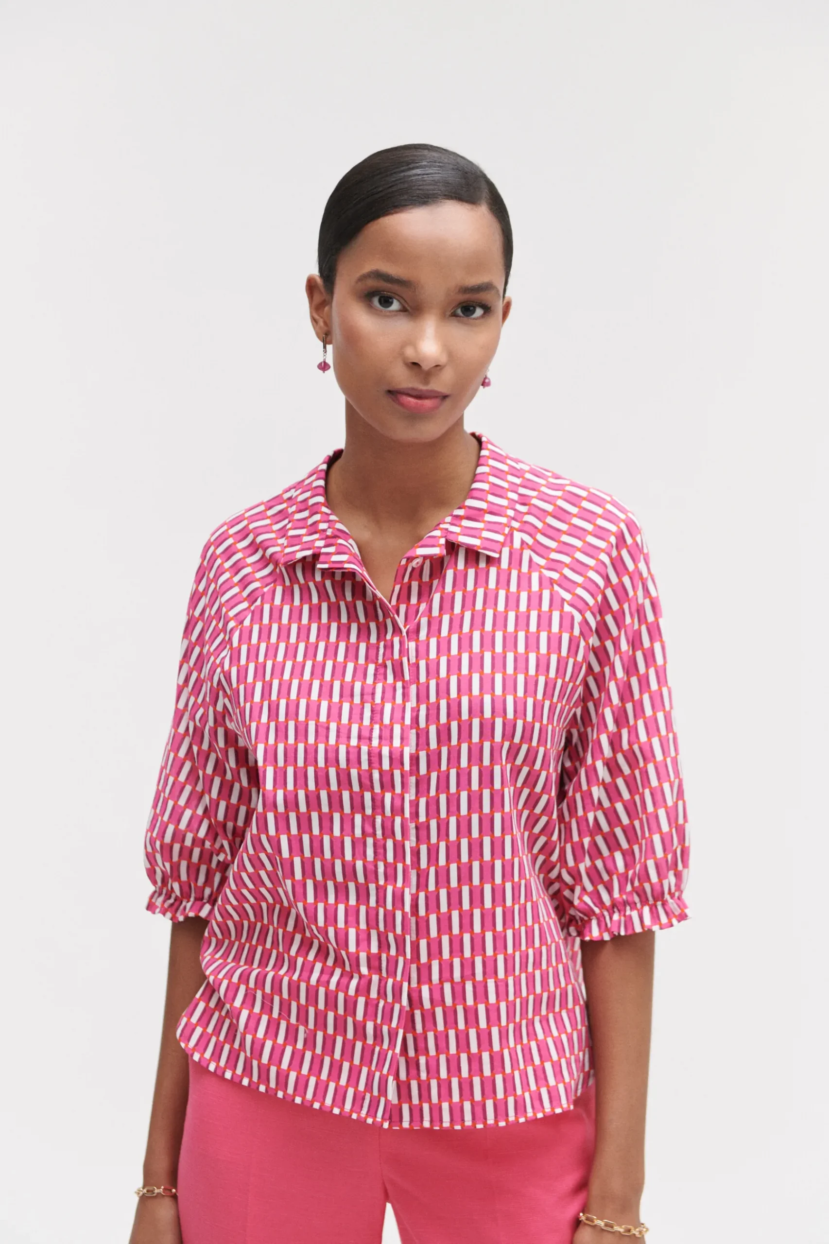 Sale Chemise Zebra A Motif Graphique Rose Fushia Femme Chemises