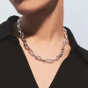 Sale Collier Billann A Maillons Gris Argent Femme Bijoux