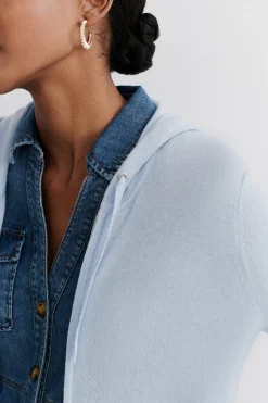 Shop Gilet Basile B Bleu Ciel Femme Gilets