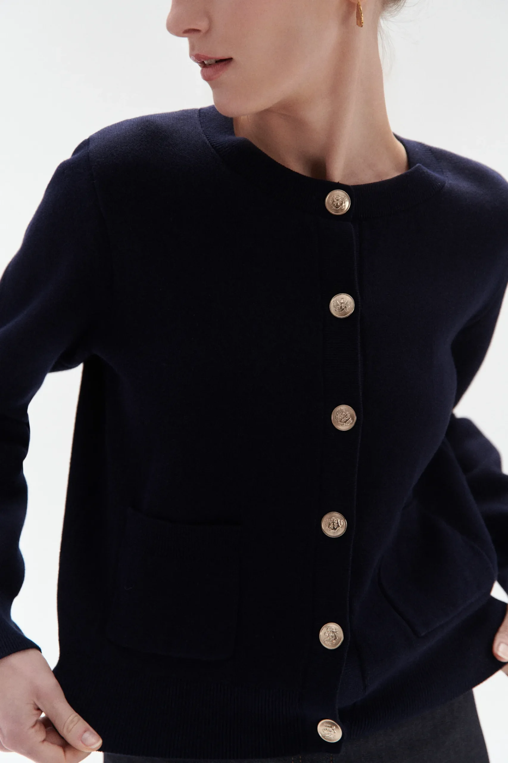 New Gilet Nicolas A Boutons Blason Femme Pulls