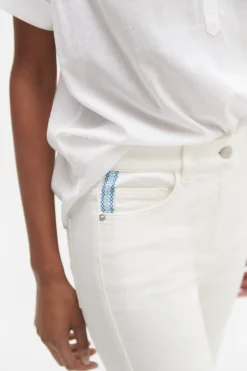 Cheap Jean Bristol En Coton Et Broderie Femme Pantalons