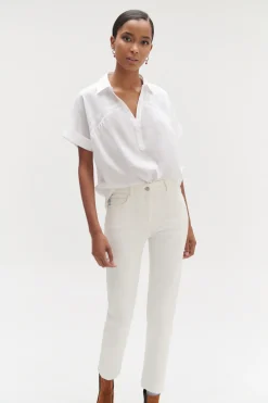 Cheap Jean Bristol En Coton Et Broderie Femme Pantalons