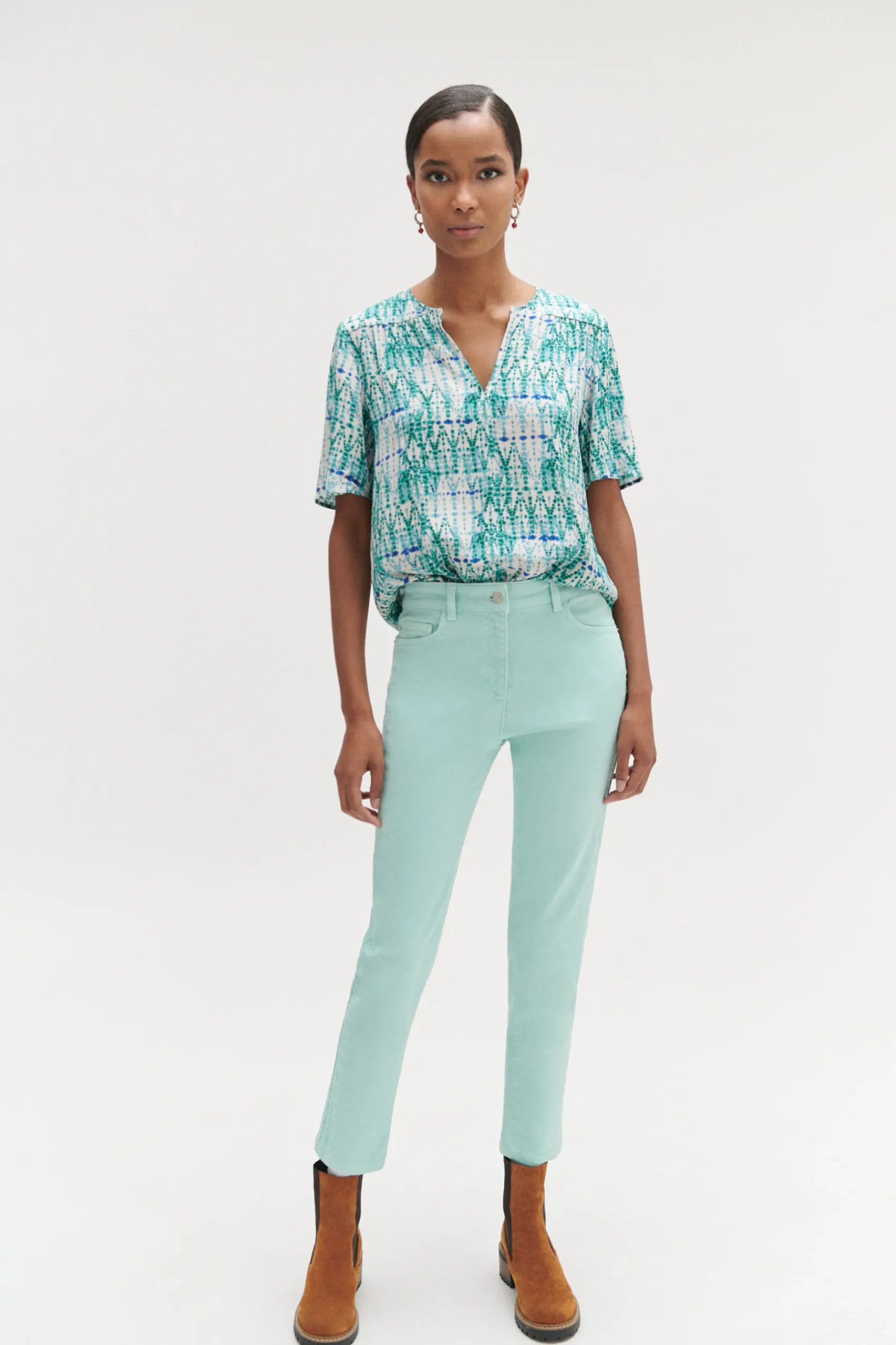 New Jean Dalston Colore A Details Brodes Femme Pantalons