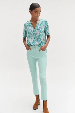 New Jean Dalston Colore A Details Brodes Femme Pantalons