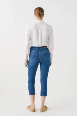 Cheap Jean Pantacourt Caleb B Denim Stone Femme Jeans