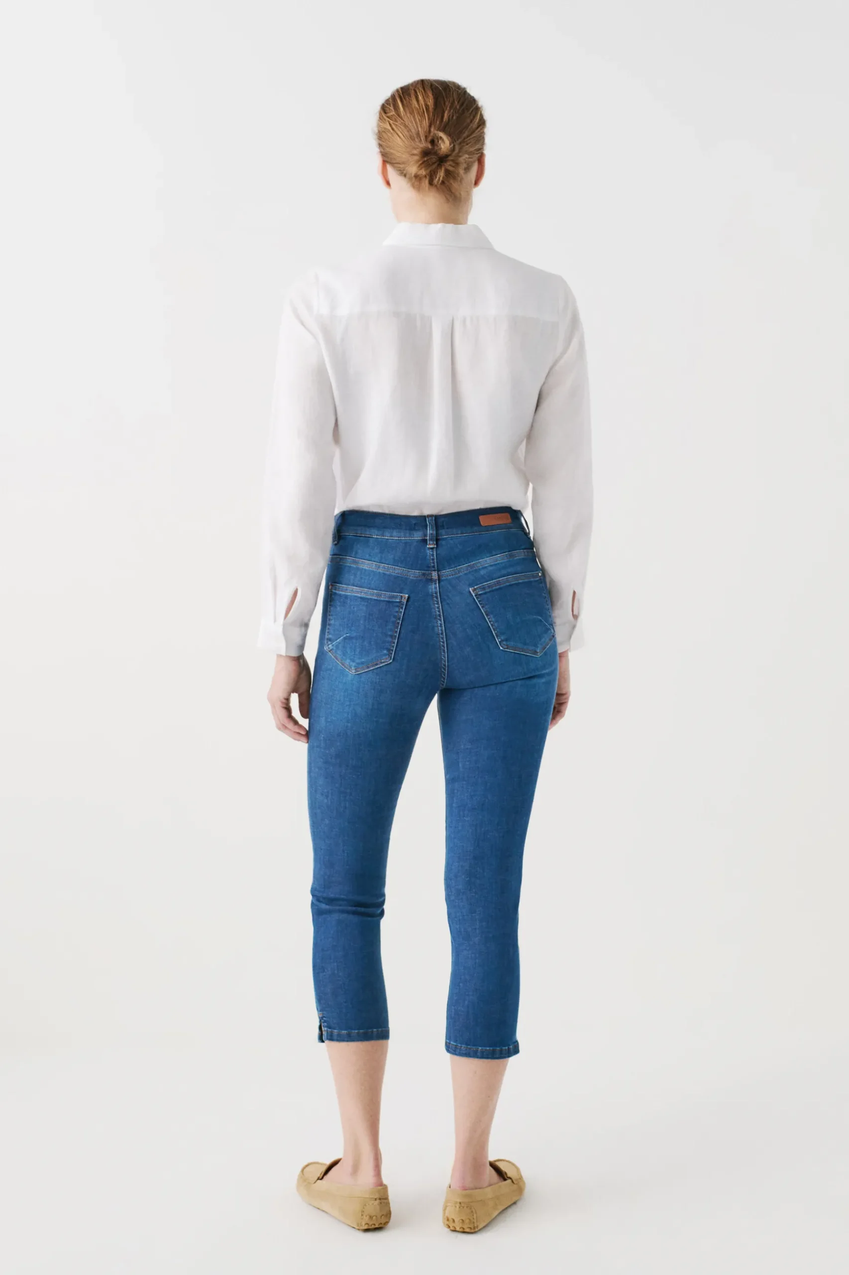 Cheap Jean Pantacourt Caleb B Denim Stone Femme Jeans