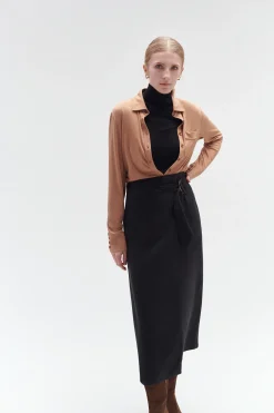 Cheap Jupe Portefeuille Elica Noir Femme Jupes