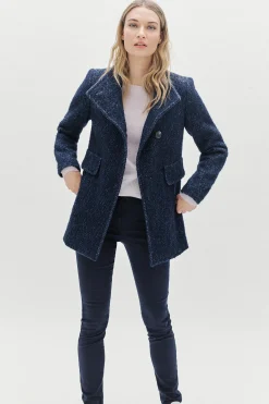 Sale Manteau Ali Bleu Marine Femme Manteaux