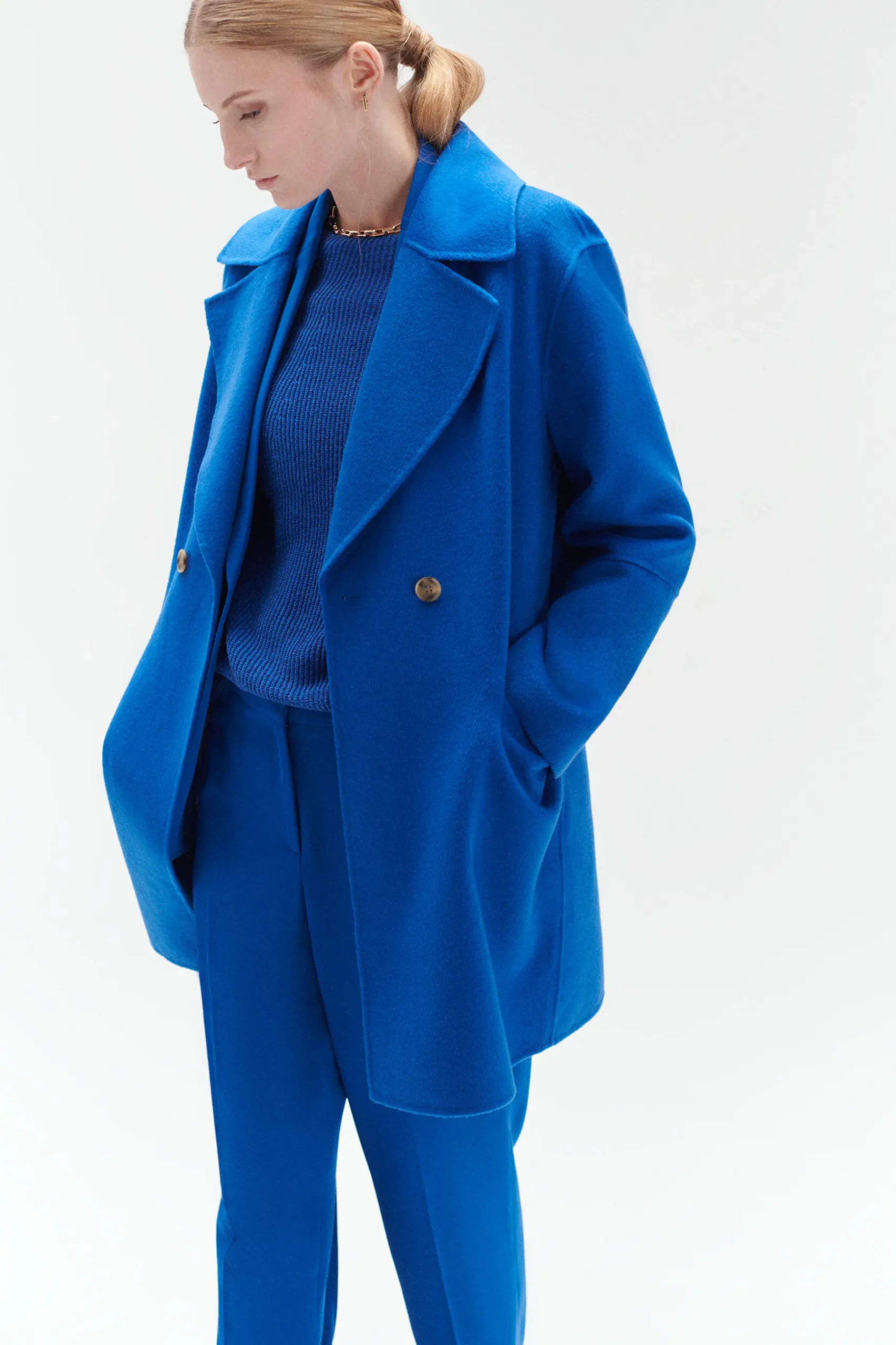 Shop Manteau William Bleu Electrique Femme Manteaux