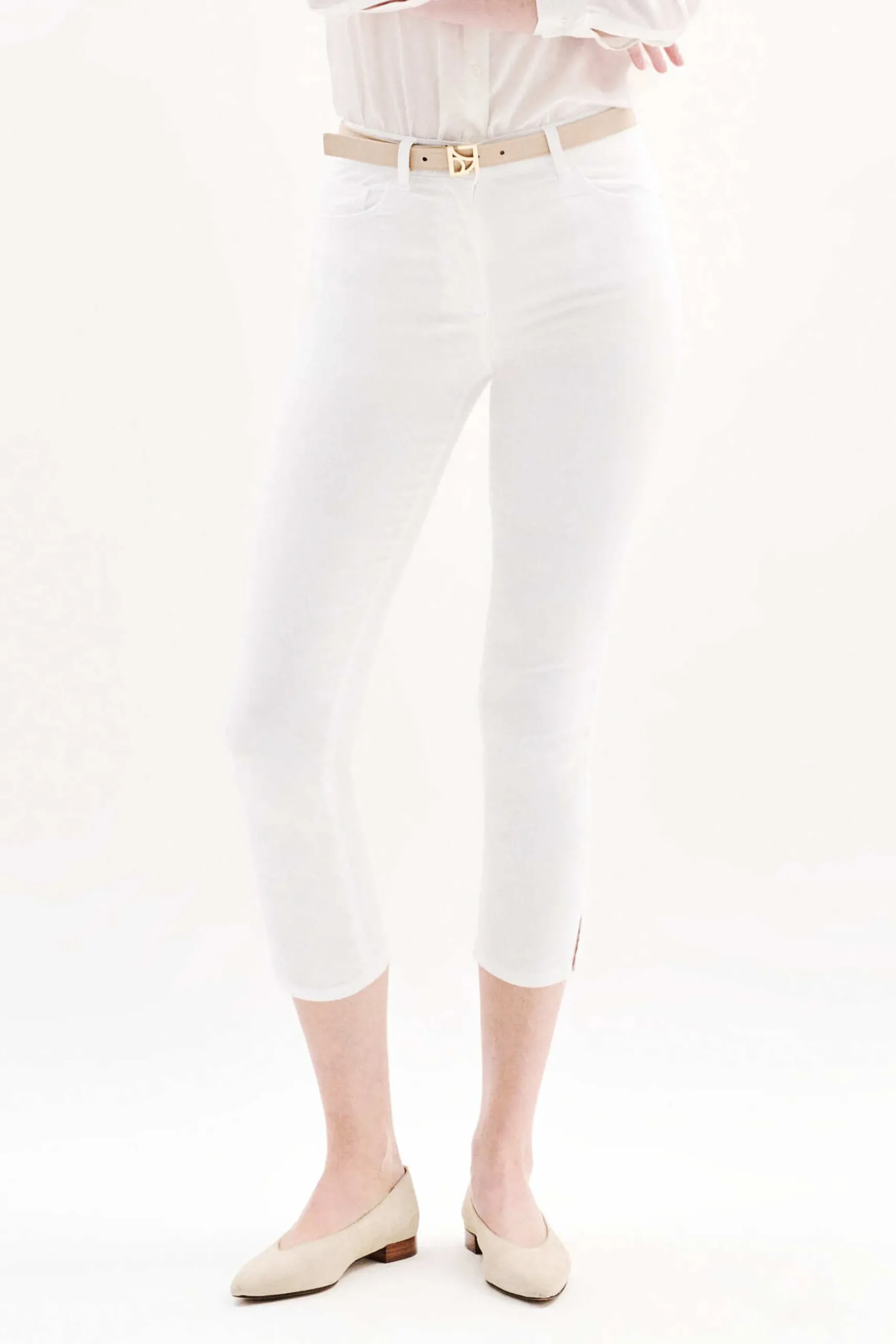 Store Pantacourt Mason Blanc Femme Pantalons