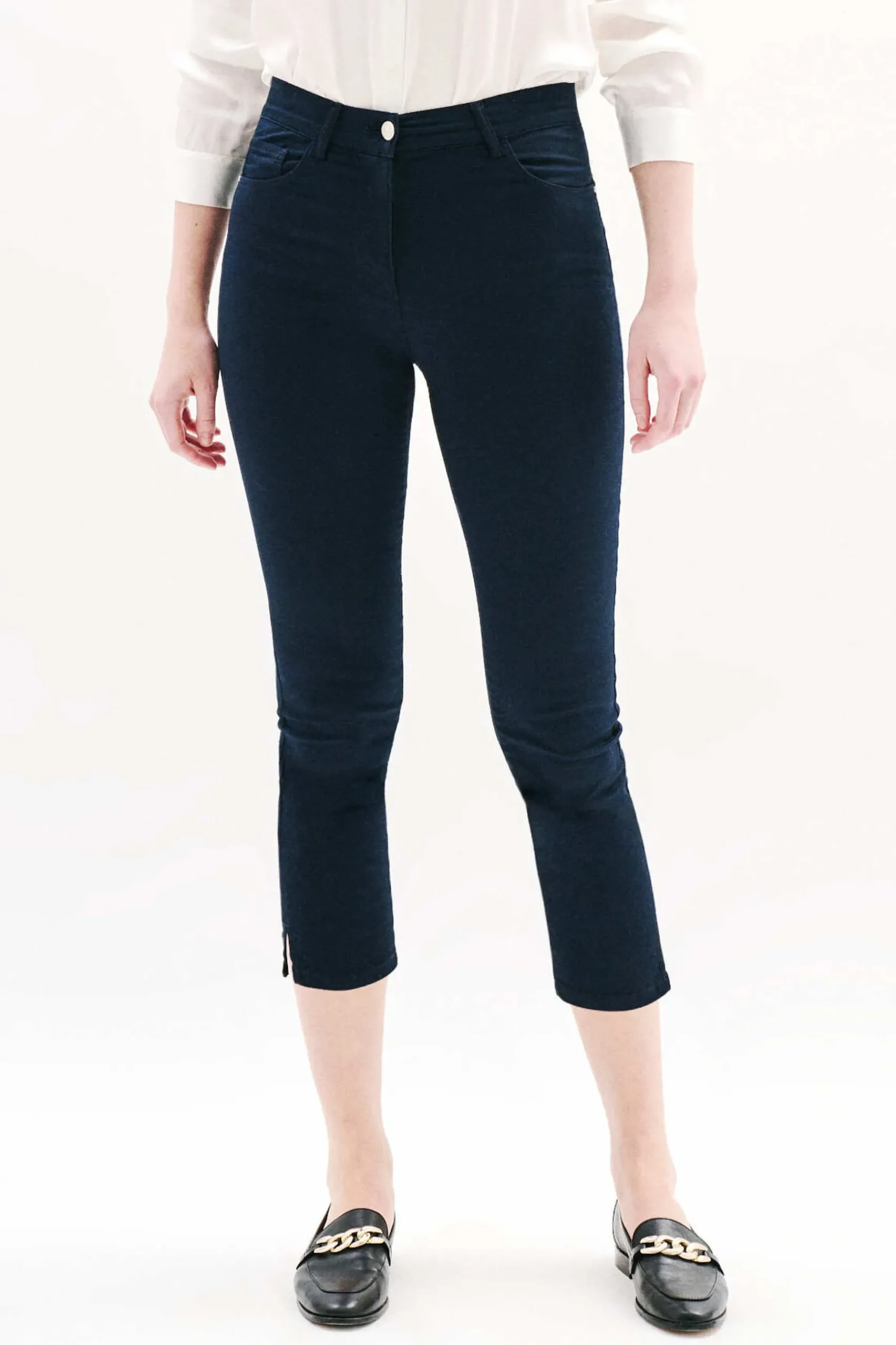 Outlet Pantacourt Mason Bleu Marine Femme Pantalons