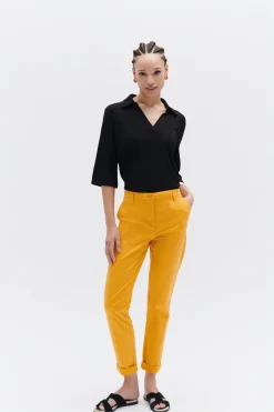Flash Sale Pantalon Adelmo Jaune Moutarde Femme Pantalons