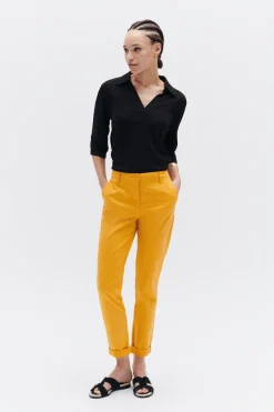 Flash Sale Pantalon Adelmo Jaune Moutarde Femme Pantalons