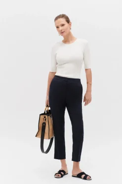 Cheap Pantalon Allan Bleu Marine Femme Pantalons