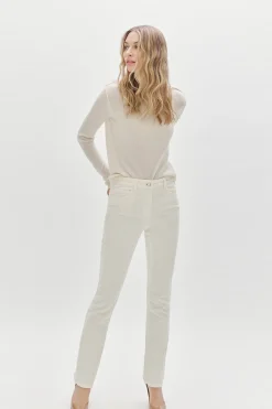 Discount Pantalon Chicago Velours Ivoire Femme Pantalons
