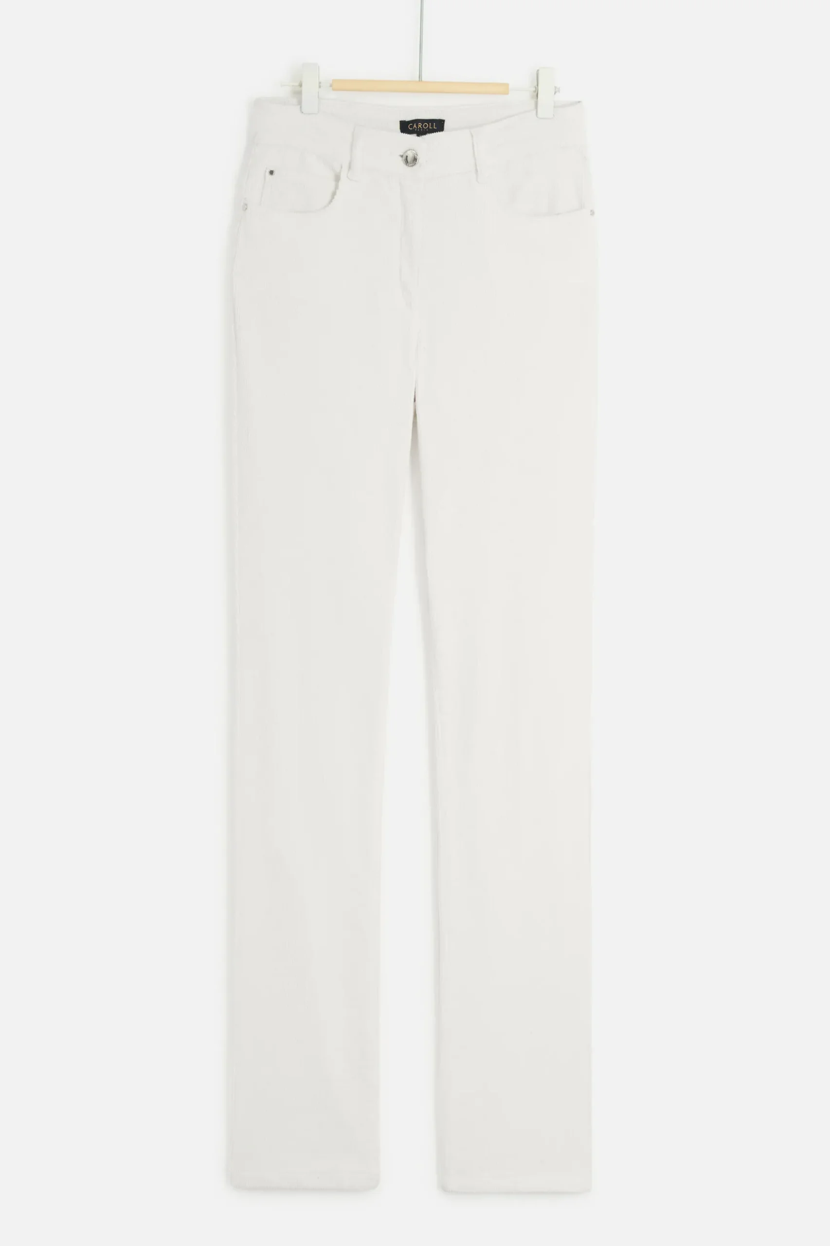Discount Pantalon Chicago Velours Ivoire Femme Pantalons