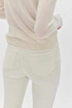 Discount Pantalon Chicago Velours Ivoire Femme Pantalons