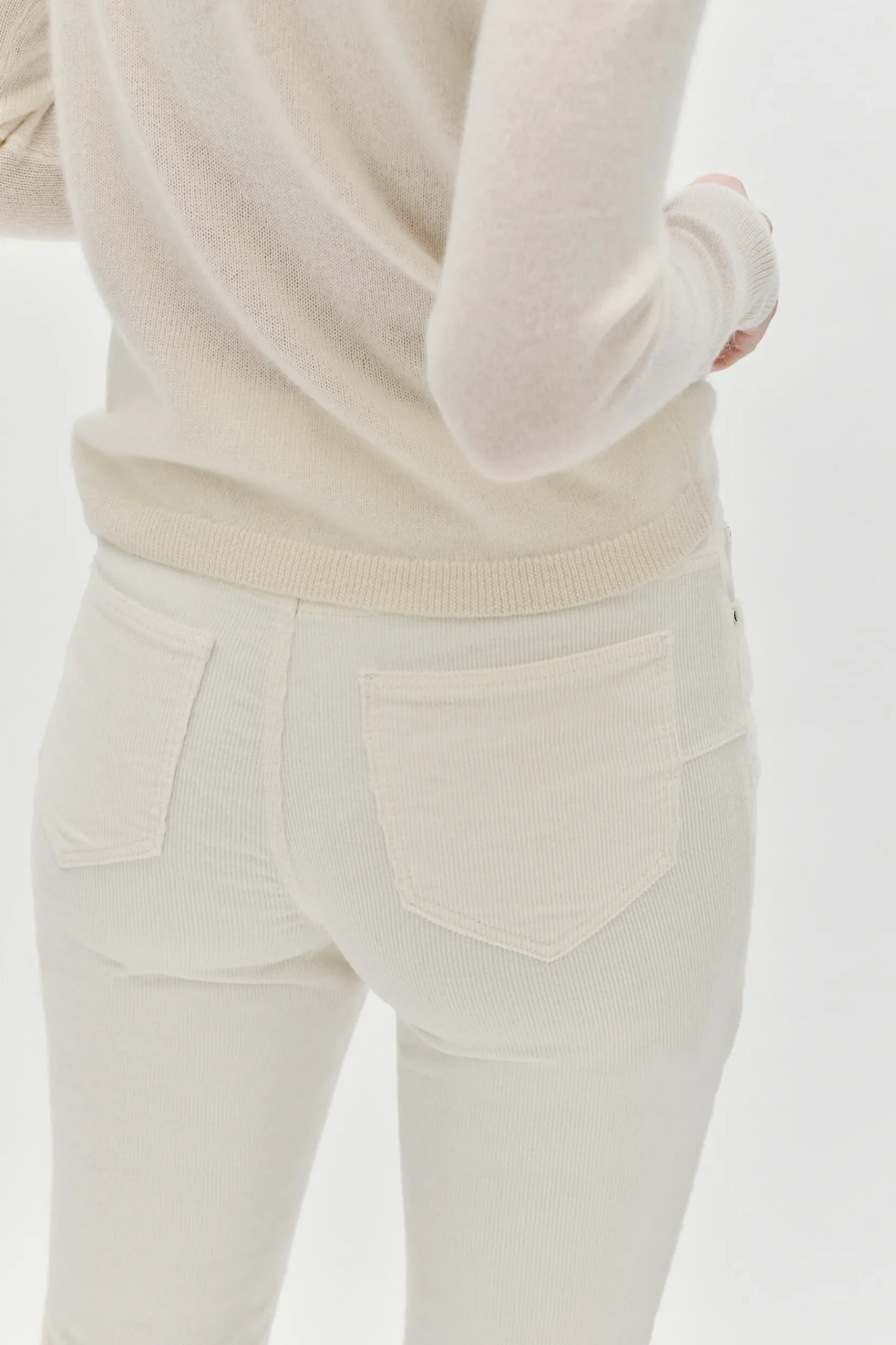 Discount Pantalon Chicago Velours Ivoire Femme Pantalons