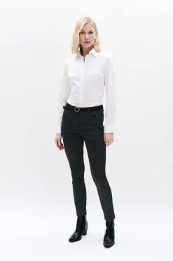 Flash Sale Pantalon Tony Effet Enduit Noir Femme Pantalons