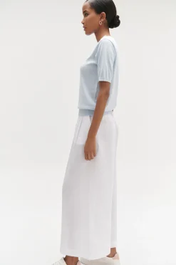 Clearance Pantalon Valvano Jupe-Culotte 100% Lin Femme Pantalons