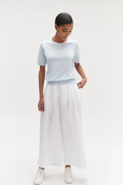 Clearance Pantalon Valvano Jupe-Culotte 100% Lin Femme Pantalons