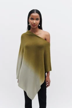 Best Sale Poncho Baltidye Vert Kaki Femme Ponchos