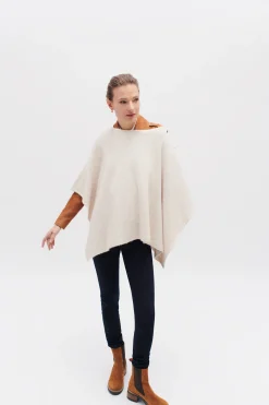 Best Sale Poncho Lisa B Beige Femme Ponchos