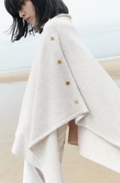 Best Sale Poncho Lisa B Beige Femme Ponchos