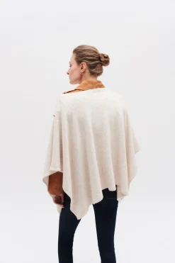 Best Sale Poncho Lisa B Beige Femme Ponchos