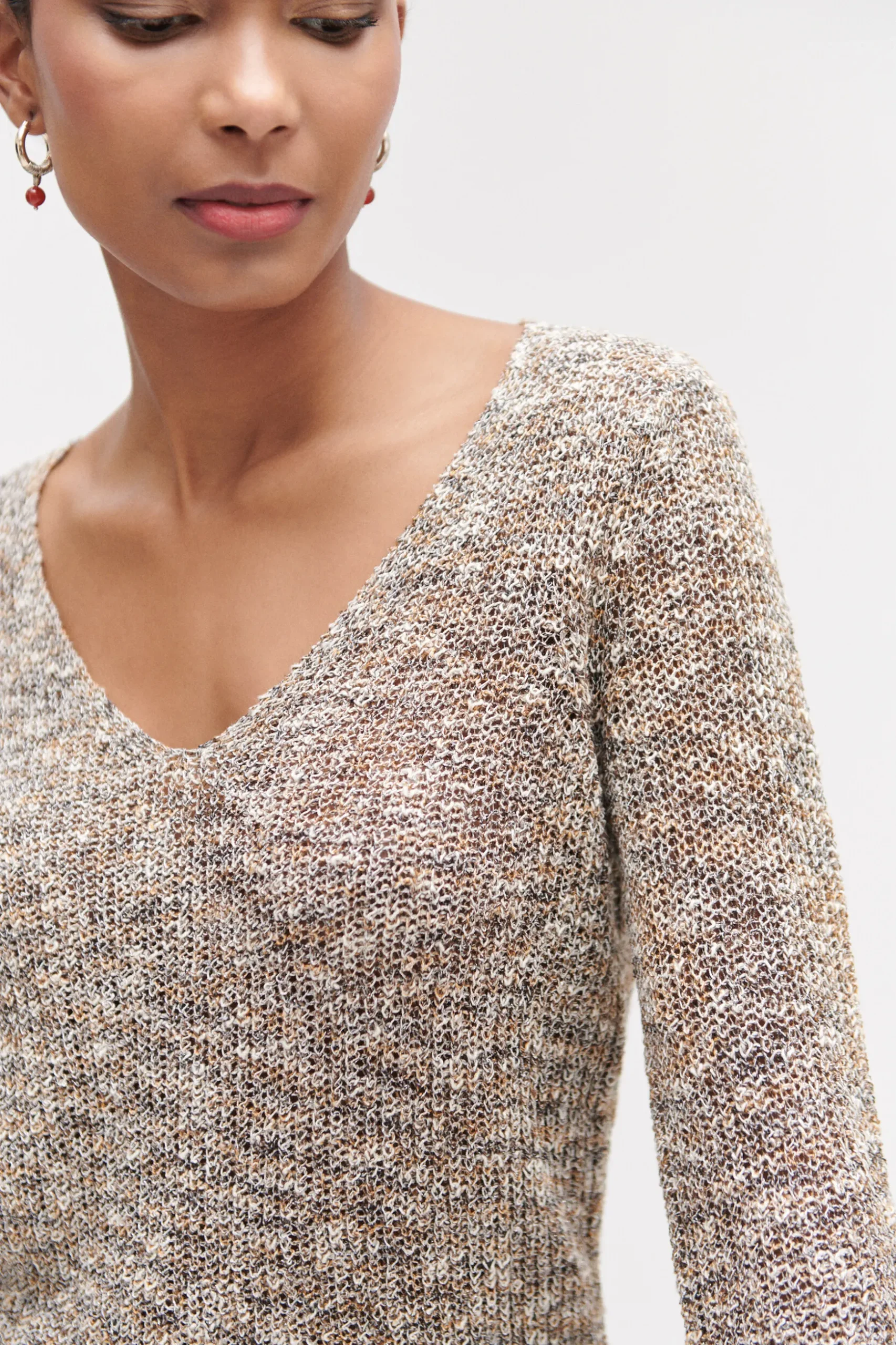 Clearance Pull Hugo En Maille Moulinee Femme Pulls