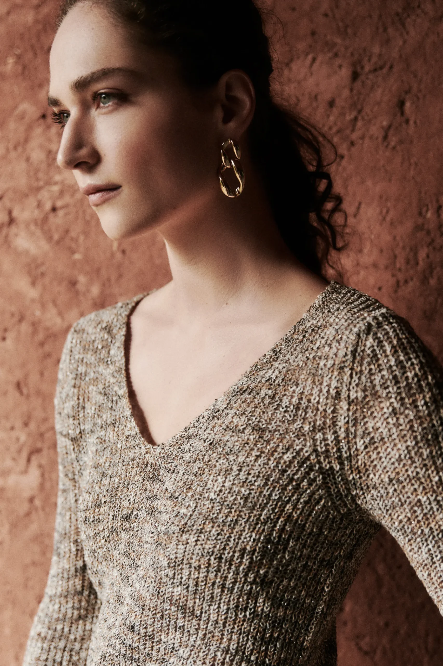Clearance Pull Hugo En Maille Moulinee Femme Pulls