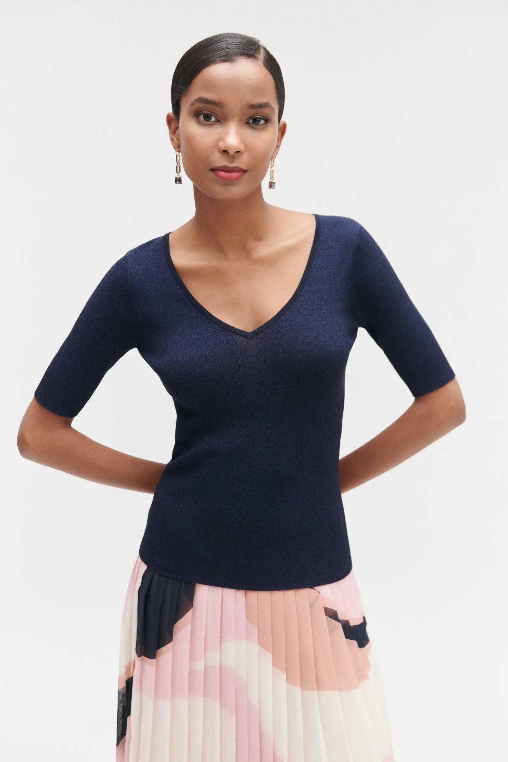 Clearance Pull Kate En Maille Cotelee Et Lurex Femme Pulls