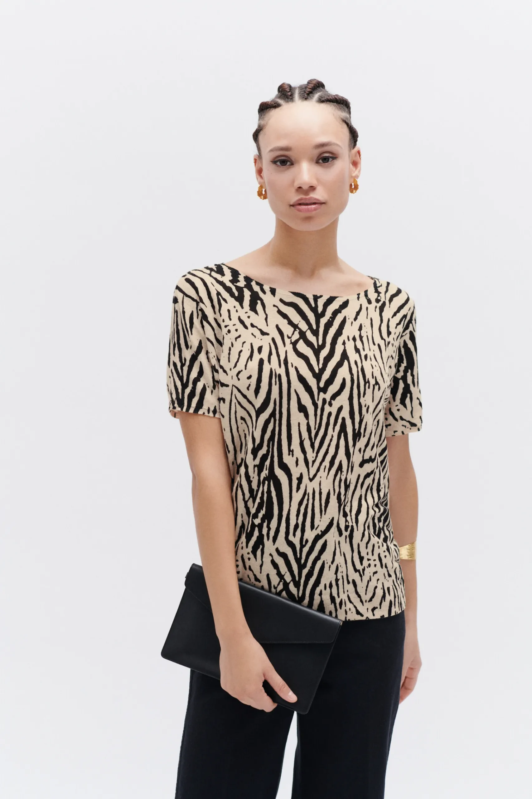 Store Pull Marty Print 100% Lin Femme Pulls