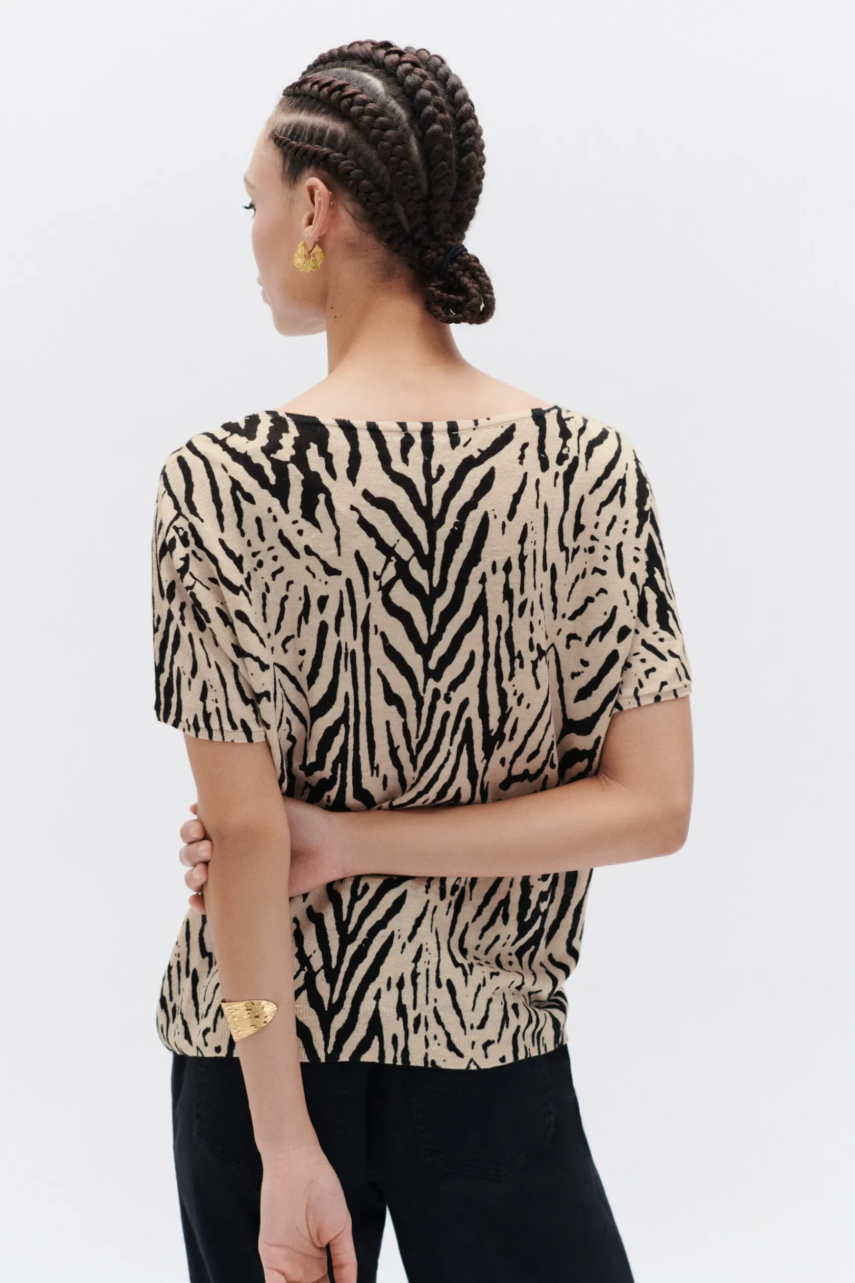Store Pull Marty Print 100% Lin Femme Pulls