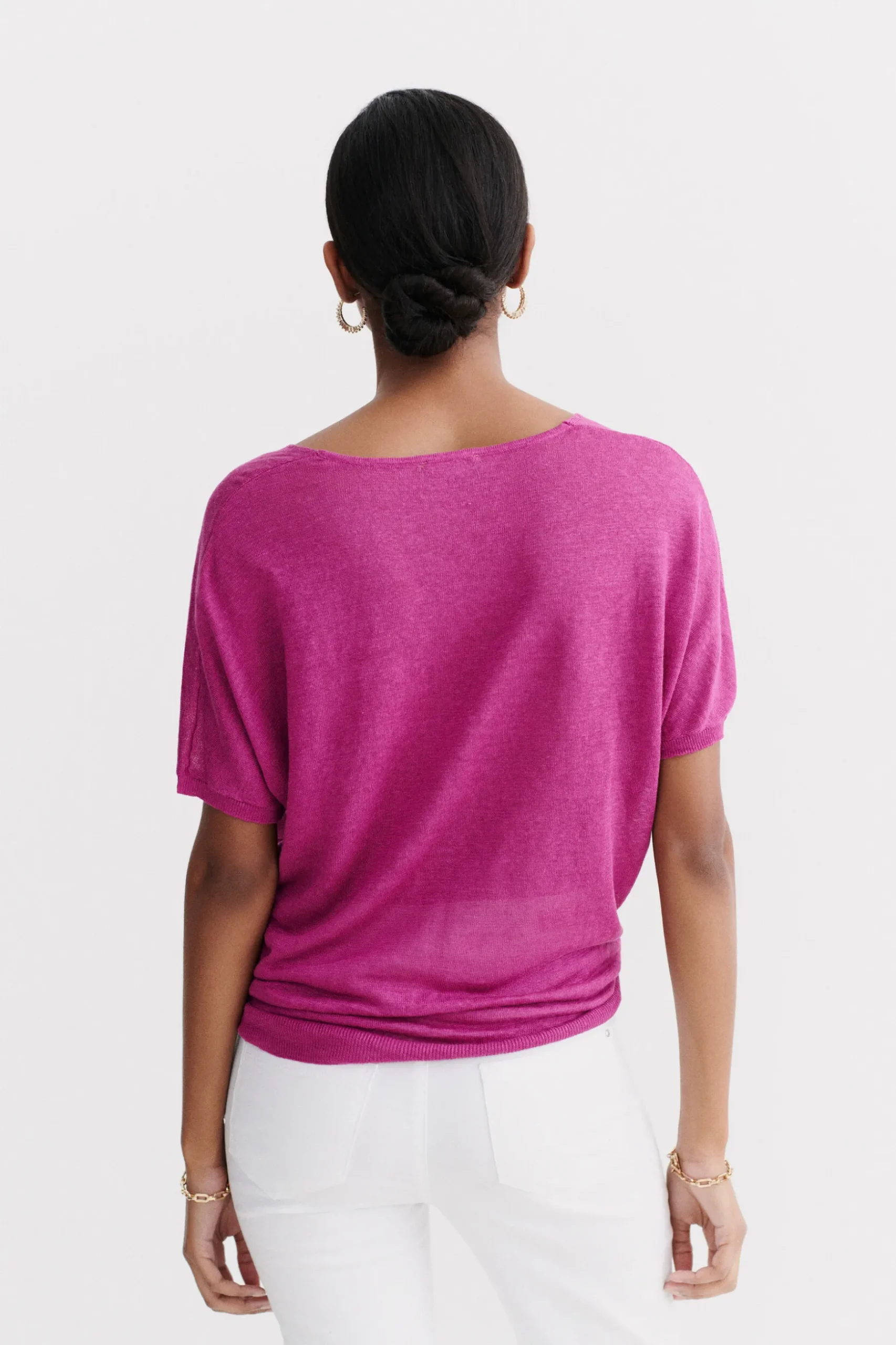 Best Pull Milane 100% Lin Violet Femme Pulls